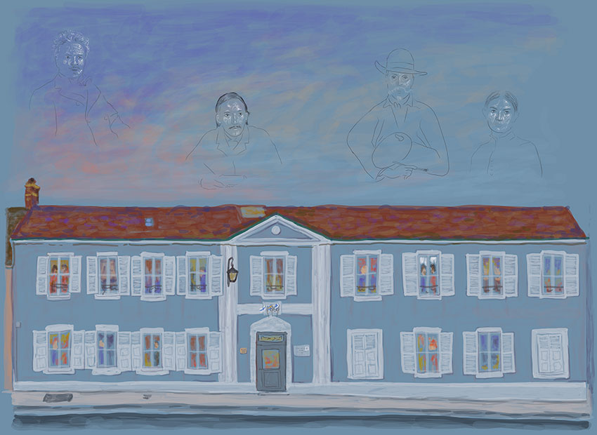 Το Hôtel Chevillon και ο August Strindberg,  Robert Louis Stevenson,  Carl Larsson, και  Karin Bergö